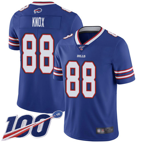 Men Buffalo Bills #88 Dawson Knox Royal Blue Team Color Vapor Untouchable Limited Player 100th Season NFL Jersey->women nfl jersey->Women Jersey